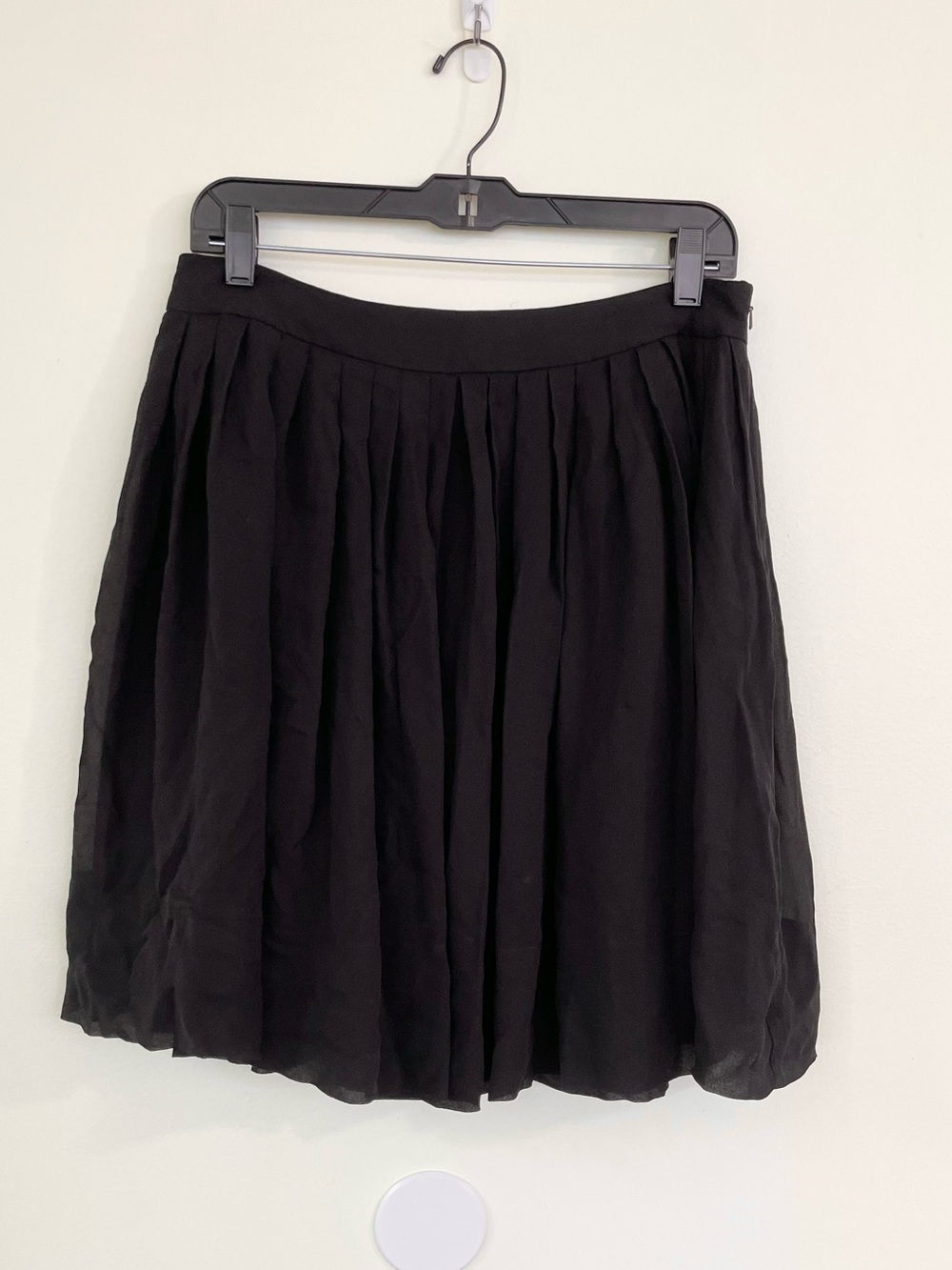 Talbots 100% Silk Layered Flowy Skater Skirt in Black sz 8P Petite Classic